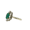 Bague 50 Bague marguerite en or blanc, émeraude et diamants 58 Facettes
