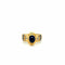 Bague 52 Bague en or jaune 18k, saphir cabochon et diamants, époque 1980 58 Facettes