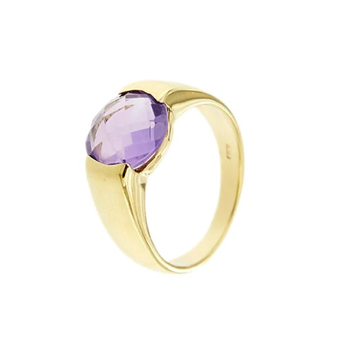 Bague 55 Bague bandeau en or jaune 18 ct avec améthyste 2,50 ct 58 Facettes 28153