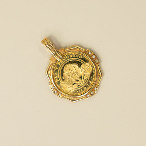Pendentif Pendentif - Pièce d’or de 100 balboas, 1978, monture en or jaune 18 carats 58 Facettes