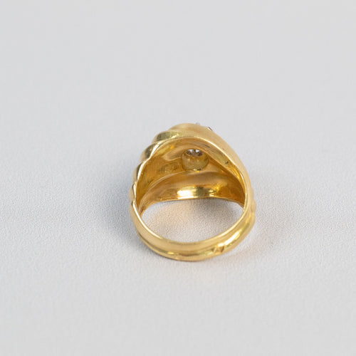 Bague 52 Bague Tourbillon Or Jaune & Diamant, Années 1950 58 Facettes