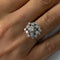 Bague 51 Bague Marguerite Vintage Or Blanc et Diamants 1,10 ct 58 Facettes