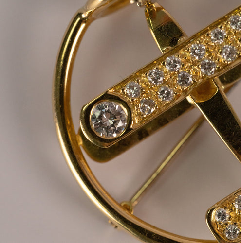 Broche Broche avion en or jaune et diamants, années 1940 58 Facettes