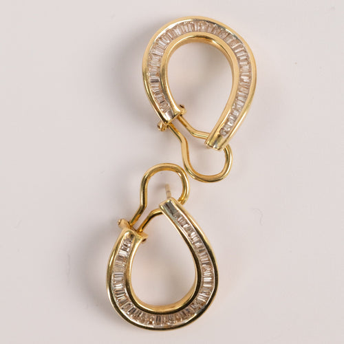 Boucles d'oreilles Boucles d’oreilles clips vintage en or jaune et diamants 58 Facettes
