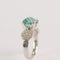 Bague 61 Bague Contemporaine En Or Blanc, Topaze Bleu Clair Et Diamants 58 Facettes