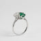 Bague 51 Bague Toi et Moi Émeraude et Diamant 0,75 ct, Or Blanc 58 Facettes