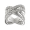 Bague 56 Bague croisée en or blanc 18 ct avec diamants 58 Facettes 40592