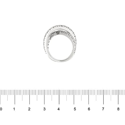 Bague 56 Bague croisée en or blanc 18 ct avec diamants 58 Facettes 40592