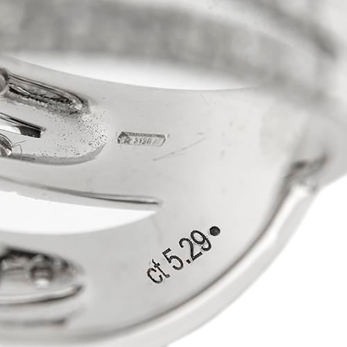 Bague 56 Bague croisée en or blanc 18 ct avec diamants 58 Facettes 40592