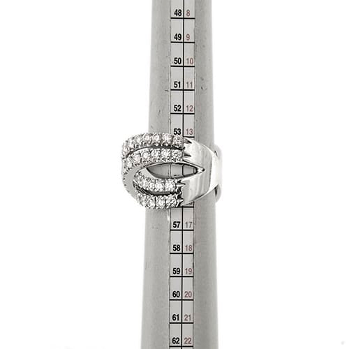 Bague 56 Bague croisée en or blanc 18 ct avec diamants 58 Facettes 40592