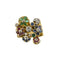 Bague 60 Bague à fleurs en or jaune 18k, rubis, saphirs, émeraudes et diamants 58 Facettes 35999