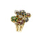 Bague 60 Bague à fleurs en or jaune 18k, rubis, saphirs, émeraudes et diamants 58 Facettes 35999