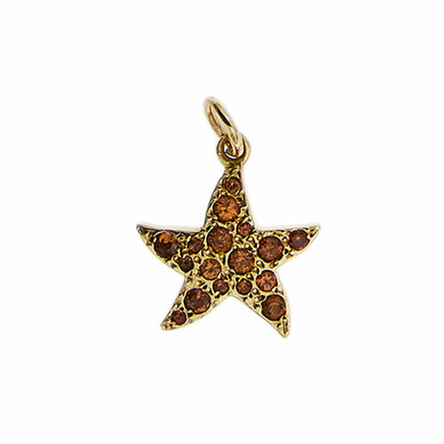 Pendentif Dodo - Pendentif étoile de mer en or jaune 18k avec saphirs orange 58 Facettes 43217