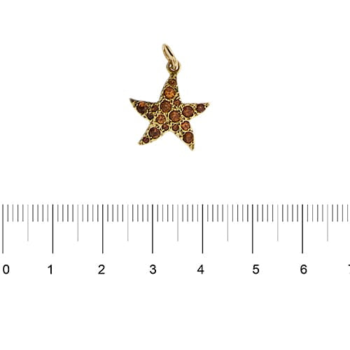 Pendentif Dodo - Pendentif étoile de mer en or jaune 18k avec saphirs orange 58 Facettes 43217