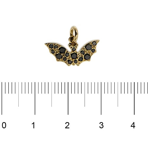 Pendentif Dodo - Pendentif chauve-souris Rainbow en or jaune 18k avec diamants noirs 58 Facettes 43291