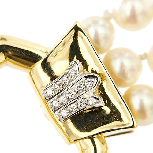 Collier Collier multirang de perles et diamants, fermoir en or jaune 18 carats 58 Facettes 29734