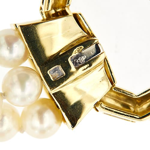 Collier Collier multirang de perles et diamants, fermoir en or jaune 18 carats 58 Facettes 29734