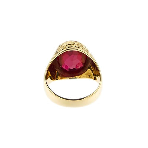 Bague Bague chevalière avec rubis synthétique 58 Facettes 34079