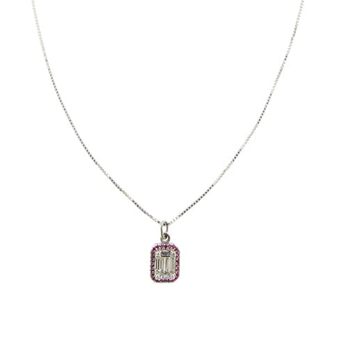 Collier Unoaerre - Collier en or blanc 18 kt avec rubis et diamants 58 Facettes 37037