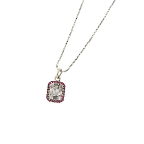 Collier Unoaerre - Collier en or blanc 18 kt avec rubis et diamants 58 Facettes 37037