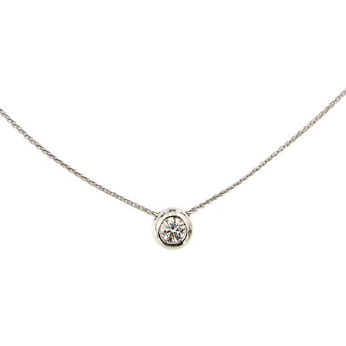 Collier Collier point lumineux en or blanc 18k avec diamant 0,30 ct 58 Facettes 40532