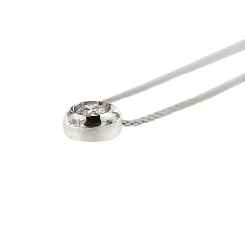 Collier Collier point lumineux en or blanc 18k avec diamant 0,30 ct 58 Facettes 40532
