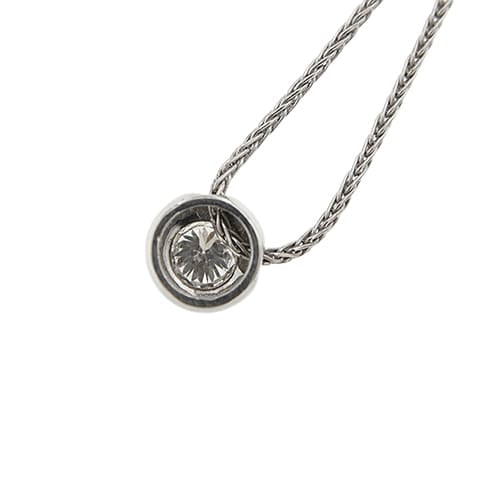 Collier Collier point lumineux en or blanc 18k avec diamant 0,30 ct 58 Facettes 40532