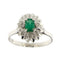 Bague 53 Bague fleur en or blanc 18 kt, émeraude et diamants 58 Facettes 40468