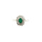 Bague 53 Bague fleur en or blanc 18 kt, émeraude et diamants 58 Facettes 40468
