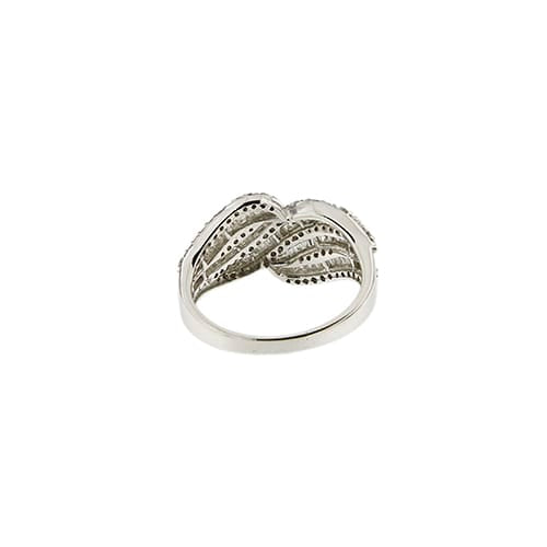 Bague Bague bandeau en or blanc 18 ct pavée de diamants 58 Facettes 40230