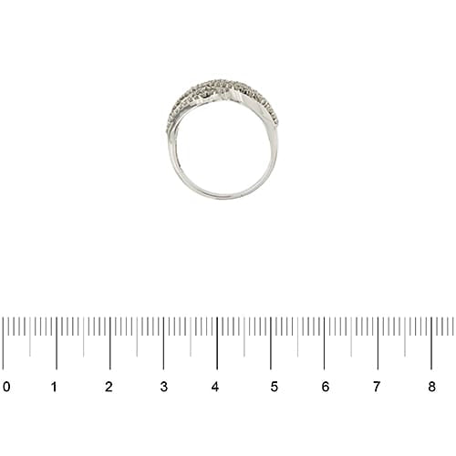 Bague Bague bandeau en or blanc 18 ct pavée de diamants 58 Facettes 40230