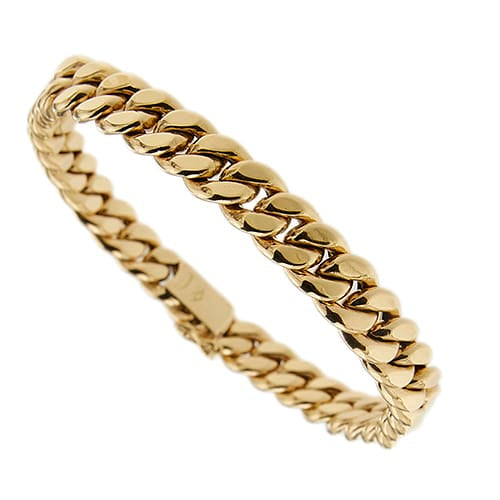 Bracelet Bracciale - Bracelet en or jaune 18 ct, maille gourmette bombée 58 Facettes 42660