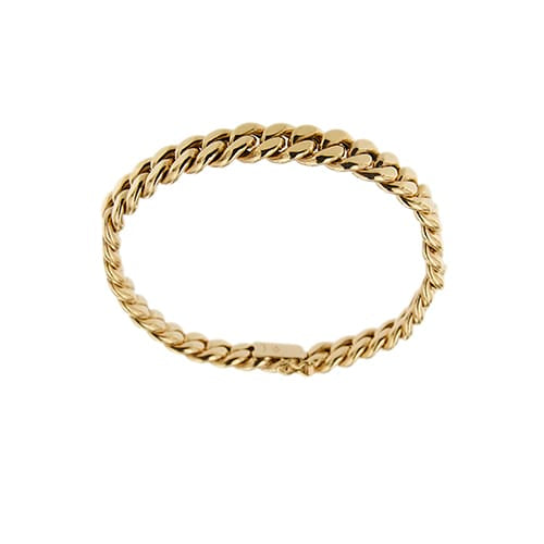 Bracelet Bracciale - Bracelet en or jaune 18 ct, maille gourmette bombée 58 Facettes 42660