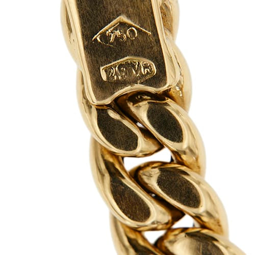 Bracelet Bracciale - Bracelet en or jaune 18 ct, maille gourmette bombée 58 Facettes 42660