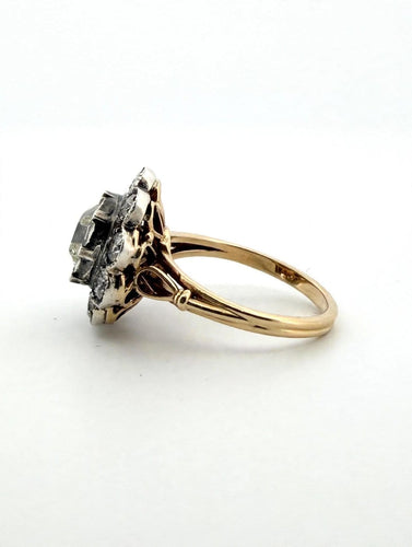 Bague 53 Bague ancienne à rosette avec diamants taille ancienne, env. 2,60 ct 58 Facettes 517/26 G