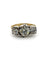 Bague 53 Bague trilogie de style victorien en or jaune 18 kt avec diamants 58 Facettes 589/26 R