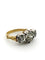Bague 53 Bague trilogie de style victorien en or jaune 18 kt avec diamants 58 Facettes 589/26 R