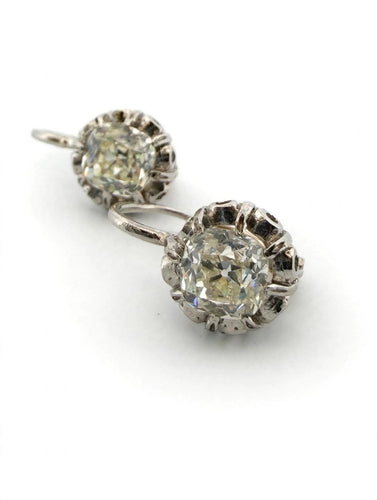 Boucles d'oreilles Boucles d’oreilles en platine avec diamants taille ancienne, environ 2,50 ct 58 Facettes 578/26 G