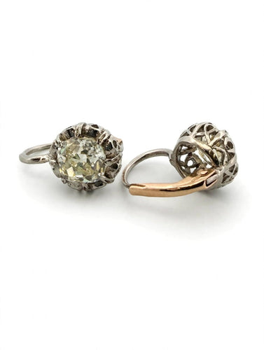 Boucles d'oreilles Boucles d’oreilles en platine avec diamants taille ancienne, environ 2,50 ct 58 Facettes 578/26 G