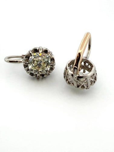 Boucles d'oreilles Boucles d’oreilles en platine avec diamants taille ancienne, environ 2,50 ct 58 Facettes 578/26 G