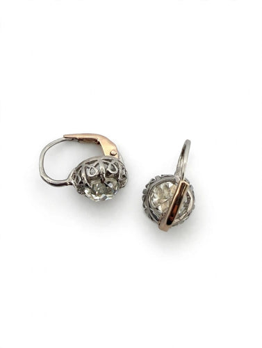 Boucles d'oreilles Boucles d’oreilles en platine avec diamants taille ancienne, environ 2,50 ct 58 Facettes 578/26 G