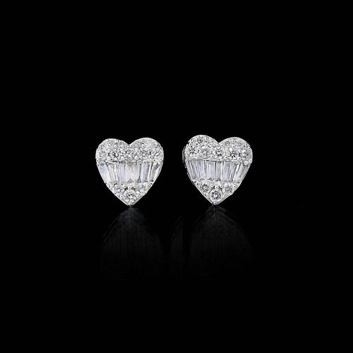 Boucles d'oreilles Heart to Have - Boucles d’oreilles puces en or blanc 18k avec diamants 58 Facettes GER1030WG_20261012
