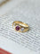 Bague 52 Bague jonc ancienne en or jaune, rubis birman et diamants 58 Facettes