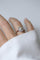 Bague 59 Bague cible Art déco, or blanc 18 kt, platine, perle mabé et diamants 58 Facettes