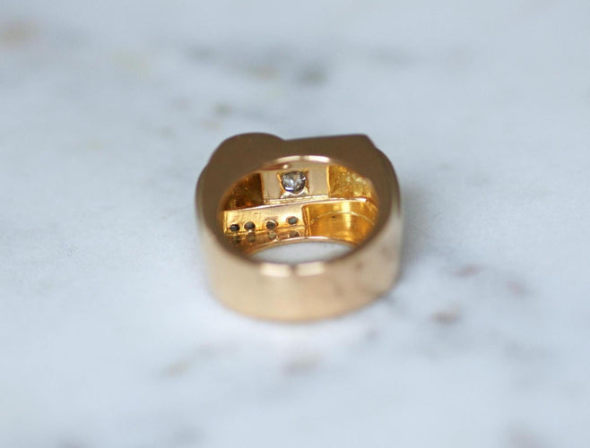 Bague 54 Bague Tank - diamants 0,50 ct en or et platine 58 Facettes