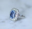 Bague 55 Bague Art déco en platine, saphir de Ceylan 12,20 ct et diamants 58 Facettes