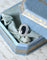 Bague 54 Bague Art déco en platine, saphir ovale et entourage de diamants 58 Facettes