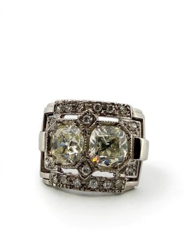 Bague 54 Bague Art déco en platine 950 avec diamants taille ancienne 58 Facettes 578/26 B