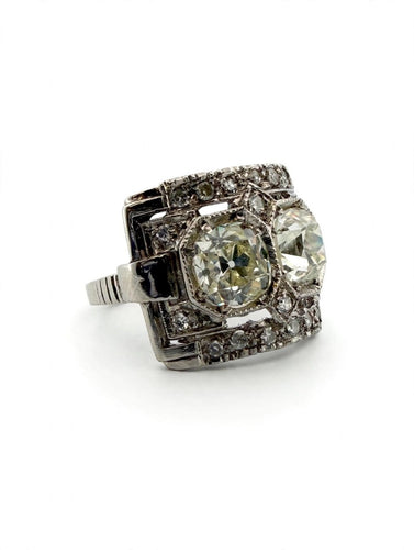 Bague 54 Bague Art déco en platine 950 avec diamants taille ancienne 58 Facettes 578/26 B