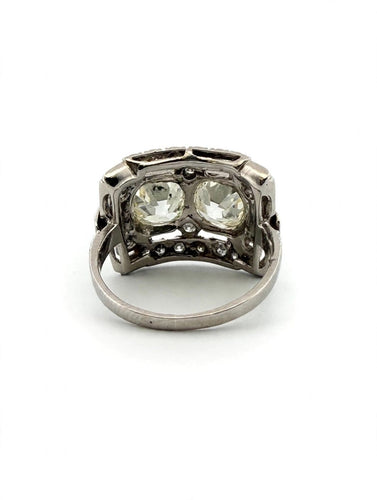 Bague 54 Bague Art déco en platine 950 avec diamants taille ancienne 58 Facettes 578/26 B